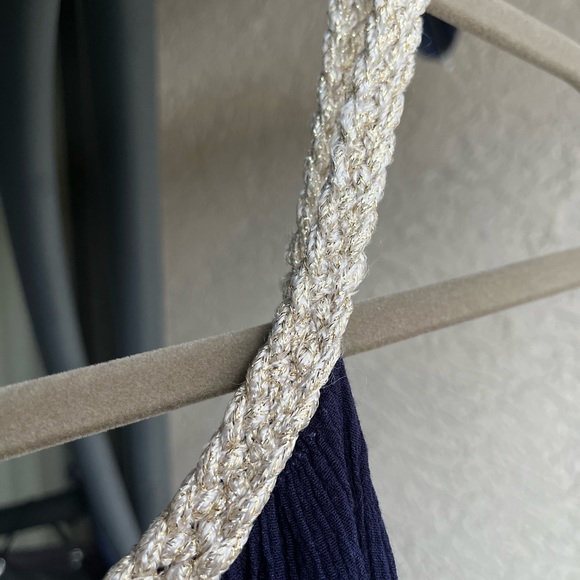 Pinky Halter Tank Navy Base with Gold Rope Straps & Chevron of Red Teal Purple - Picture 12 of 12